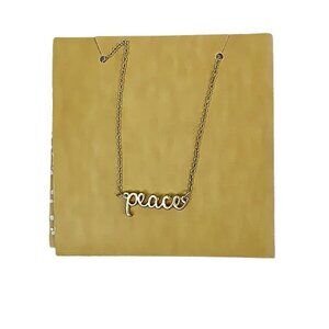 Peace Gift Necklace Gift Card Set Chain Necklace With Gift Holder Gold